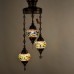 Authentic 3-Piece Ceiling Pendant Chandelier Mosaic Lamp Dome Set Helix